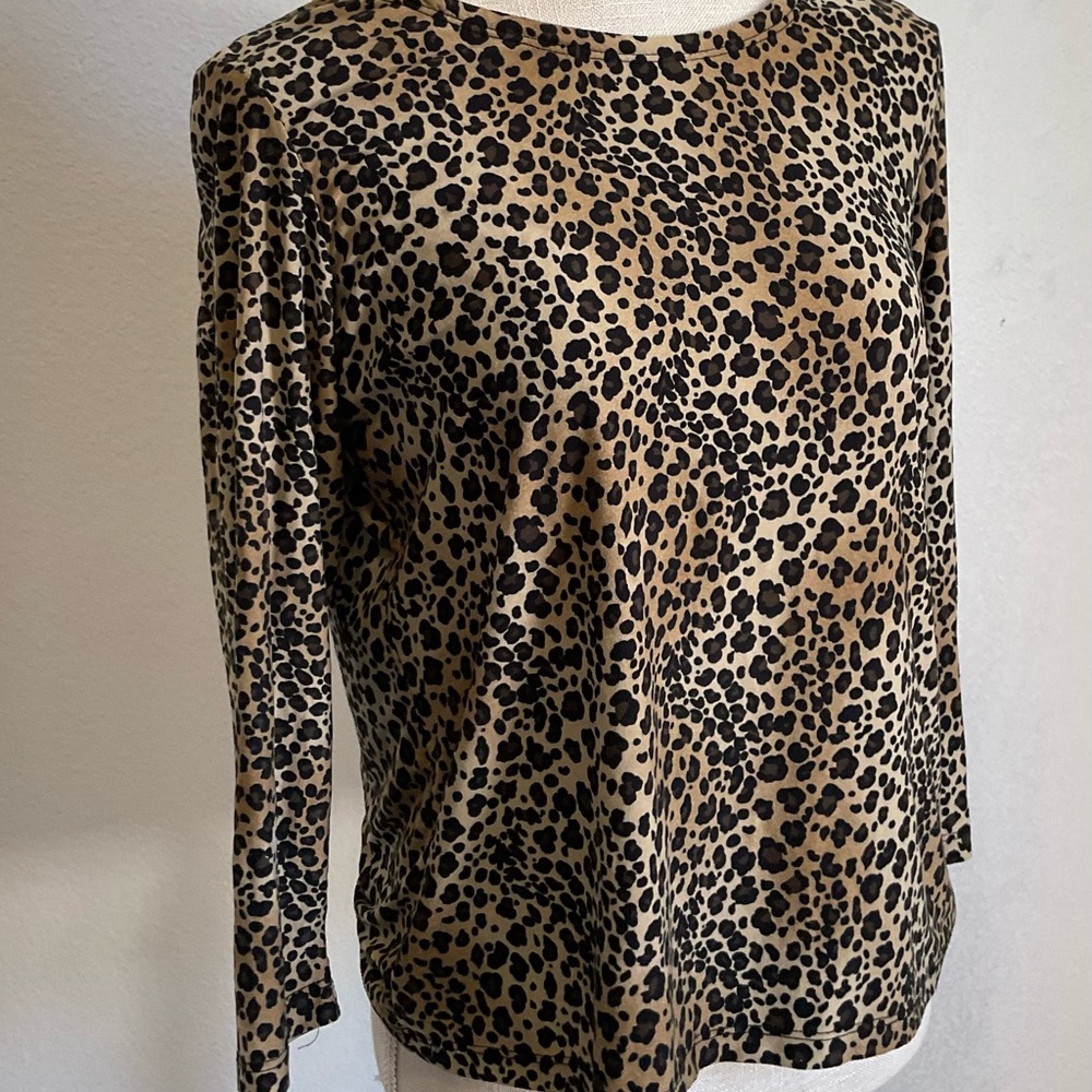 Rafaella Animal Print Scarf in Black and Tan